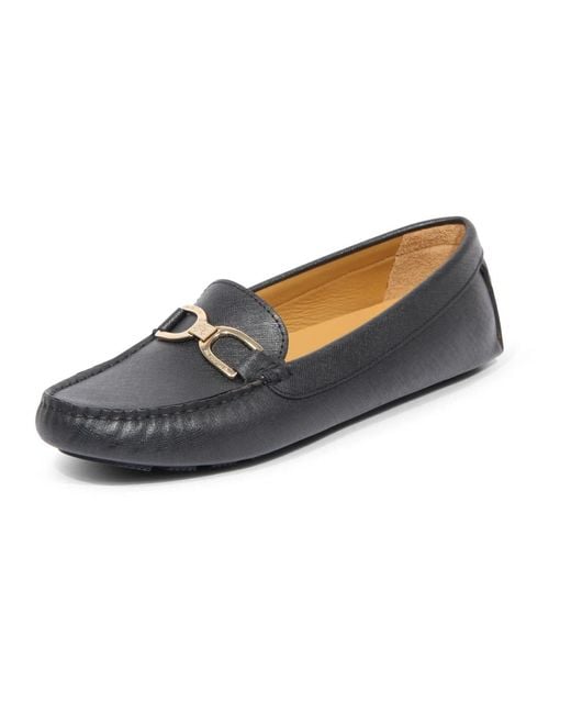 La Martina Black Schwarzer Saffiano Loafer Made