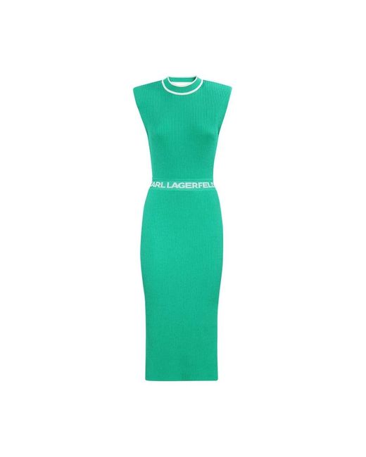 Knitted Dresses Karl Lagerfeld de color Green