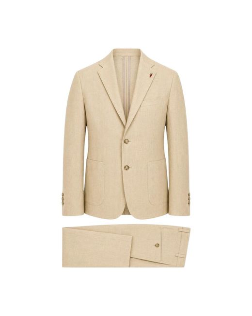 MULISH Natural Single Breasted Suits for men
