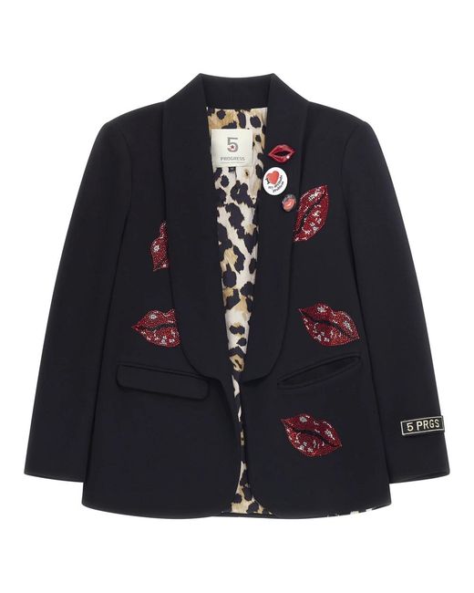 5 PROGRESS Jassen ,Zwart ,16157 Blazer in het Black