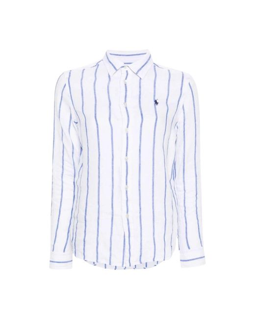 Camisa relajada con botones y manga larga Ralph Lauren de color Blue