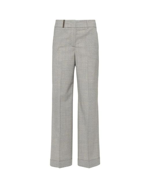 Peserico Gray Wide Trousers