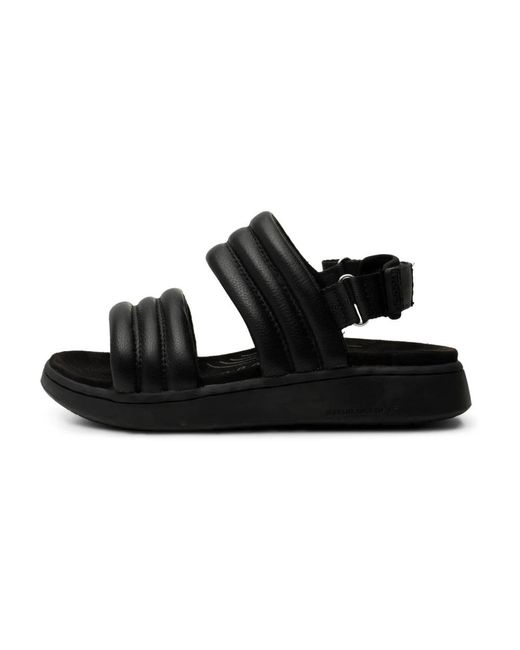 Woden Black Flat Sandals