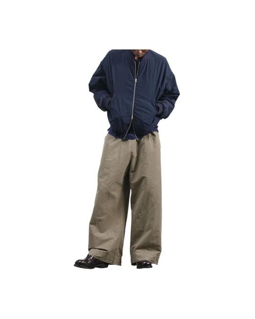 YMC Gray Wide Trousers for men