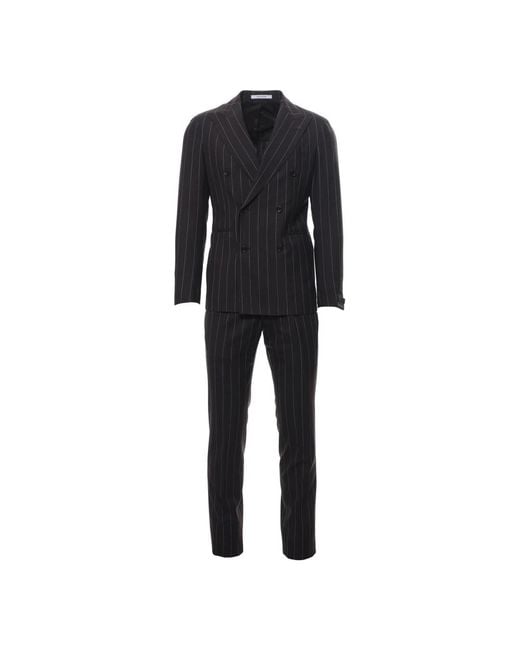 Tagliatore Black Double Breasted Suits for men