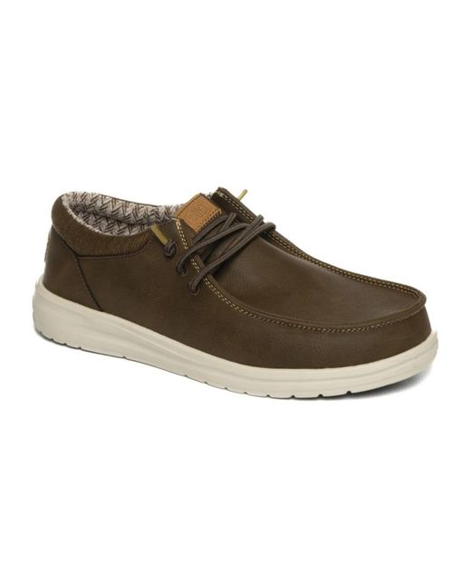 HeyDude Brown Laced Shoes for men