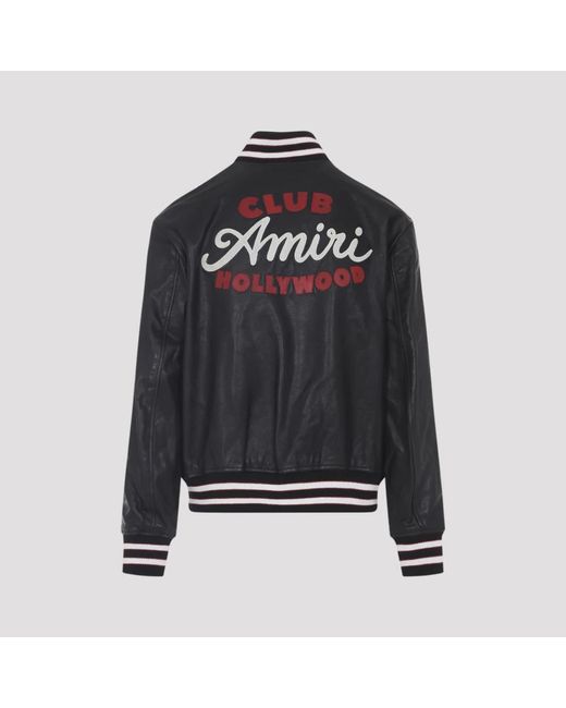 Amiri Zwarte Leren Jas Aw25 in het Black voor heren