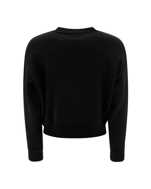 Alexander McQueen Black Schwarzer Slashed Sweatshirt Eleganter Stil