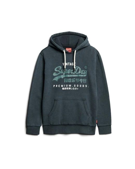Superdry Hoodies & Sweatvesten ,Zwart ,Katoen Vintage Logo Hoodie Van Zwart Katoen in het Blue voor heren
