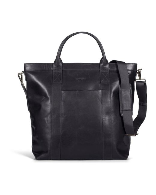 Howard London Schwarze Leder Herren Tote Tasche in Black für Herren