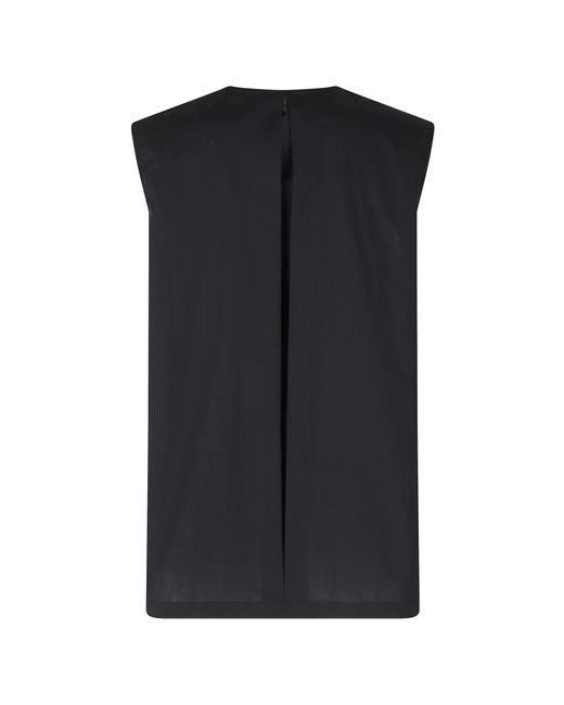 Isabelle Blanche Black Sleeveless Tops