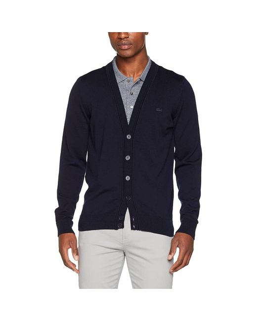 Lacoste Blue V-Neck Knitwear for men