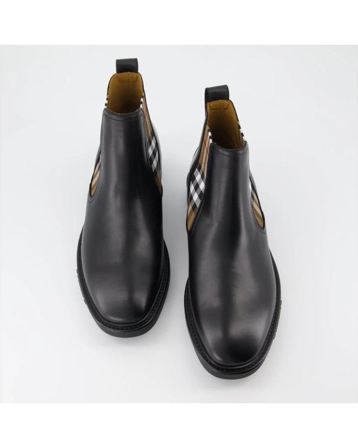 Burberry Vintage check slip-on stiefel in Black für Herren
