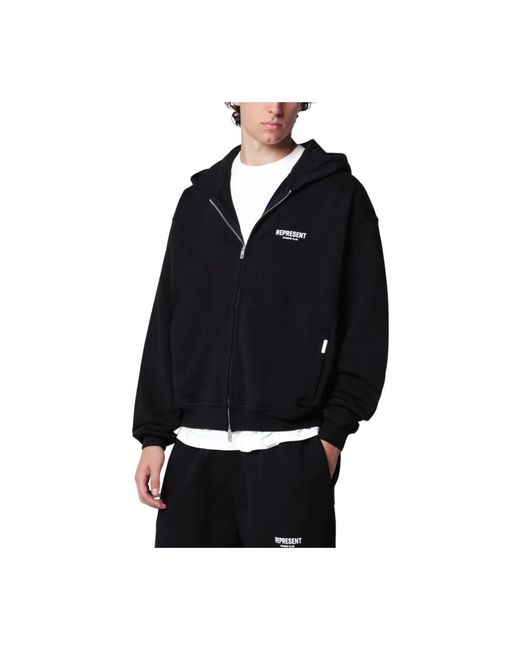 Represent Black Zip-Throughs for men