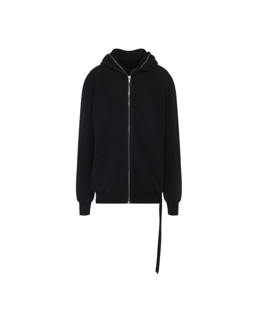 Rick Owens Black Gimp Cotton Hoodie for men