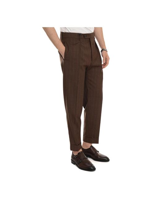BERWICK 1707 Brown Suit Trousers for men