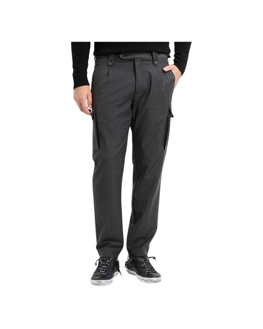 Myths Gray Straight Trousers for men