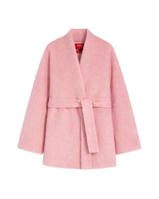 Max Mara Pink Belted Coats