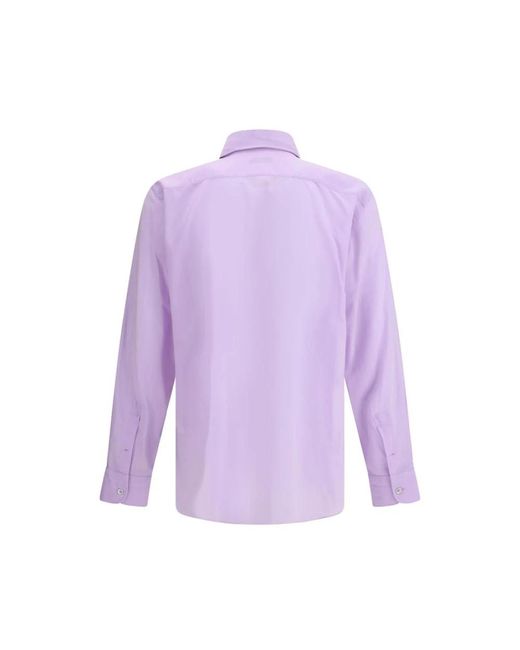 Tom Ford Baumwollhemd Mit Asymmetrischem Saum in Purple für Herren