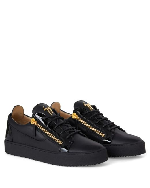 Giuseppe Zanotti Frankie Low-Top Sneakers Met Dubbele Rits in het Black voor heren