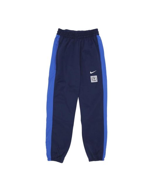 Nike Fitness ,Veelkleurig ,Polyester Dallas Mavericks Basketbal Fleece Broek in het Blue voor heren