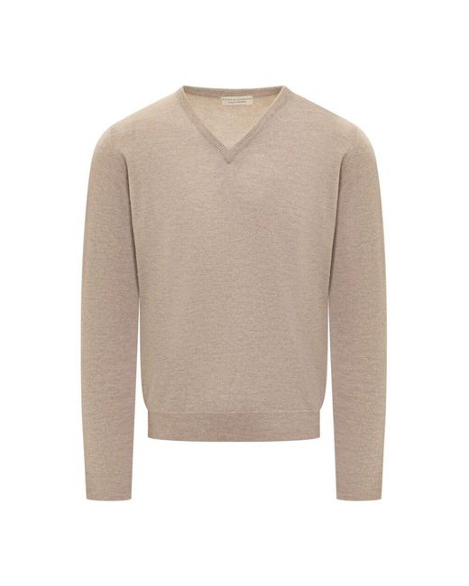FILIPPO DE LAURENTIIS Woll v-ausschnitt pullover in Gray für Herren