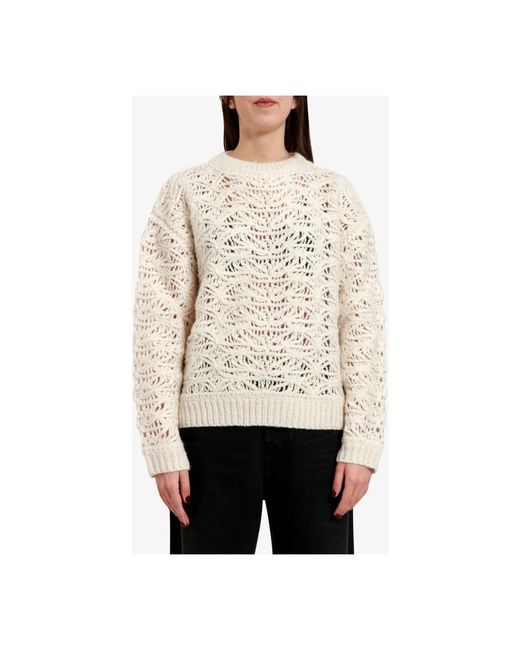 Round-Neck Knitwear Semicouture en coloris White