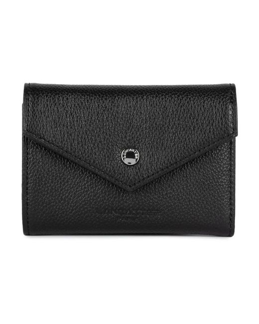 Lancaster Accessoires ,Zwart ,Leer Leren Kaarthouder Met Drukknoopsluiting in het Black