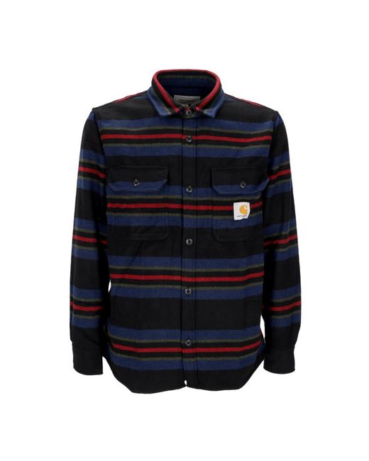 Carhartt Oregon Overhemdjack Starco Gestreept/Zwart Herenshirt Met Lange Mouwen in het Blue voor heren