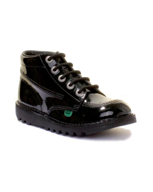 Kickers Black Lace-Up Boots