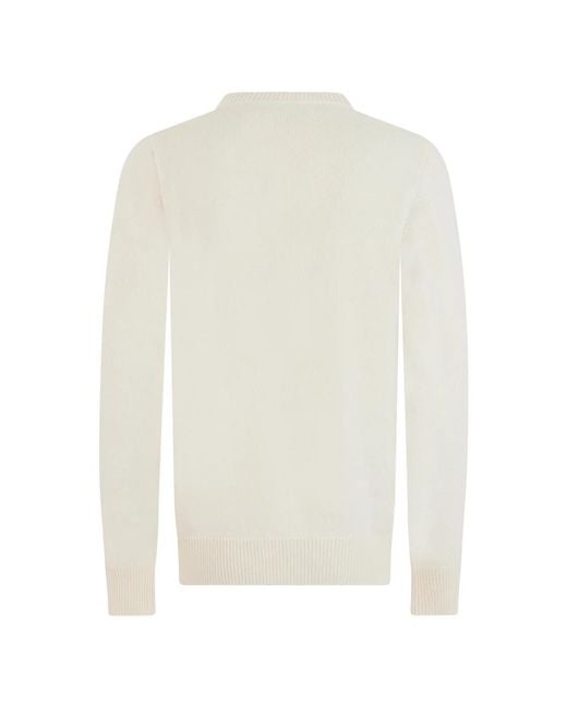 Stone Island White Round-Neck Knitwear for men