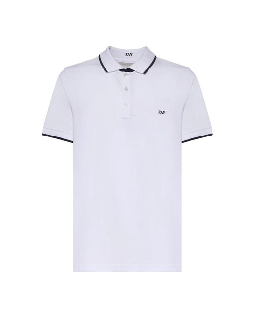 Fay White Polo Shirts for men