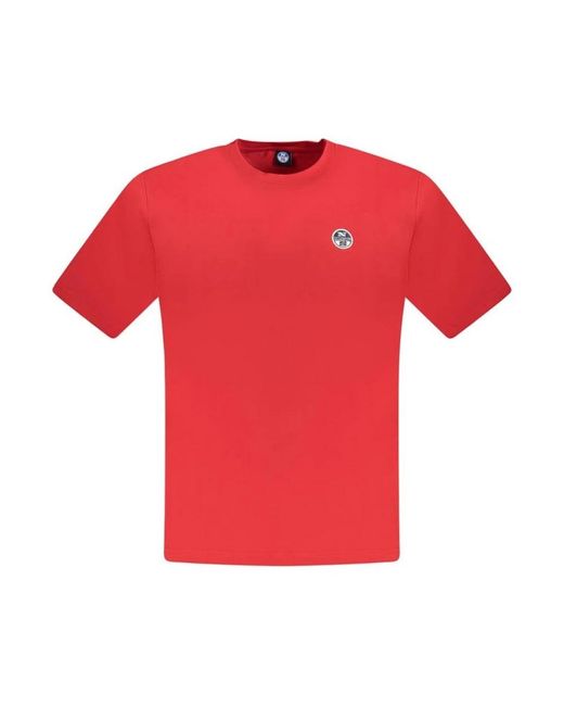 North Sails Tops ,Rood ,Katoen Rood Grafisch Print Katoenen T-Shirt in het Red voor heren