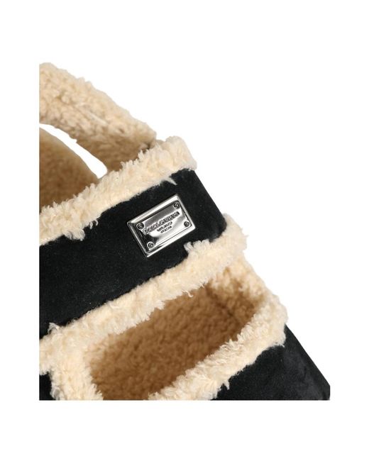 Dolce & Gabbana Black Flat Sandals for men
