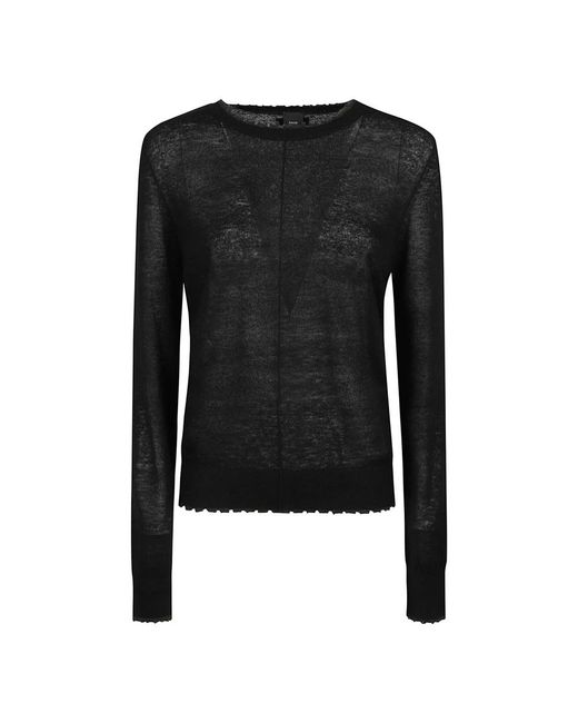 Pinko Black Round-Neck Knitwear