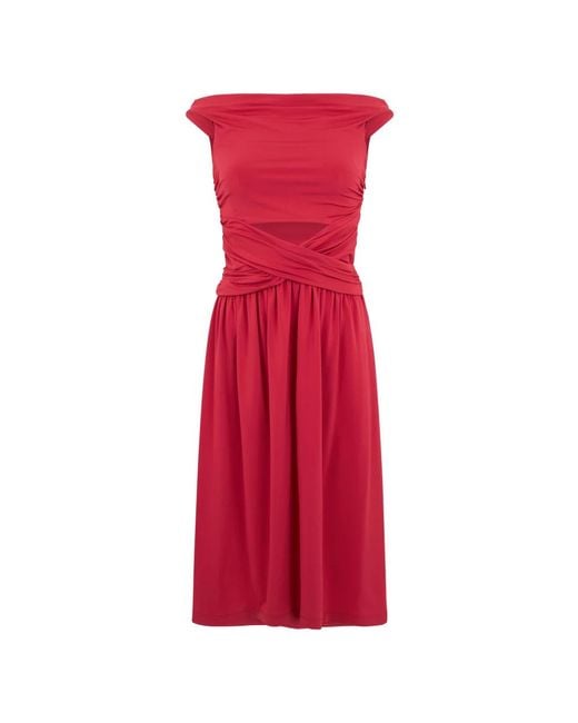 Alberta Ferretti Red Midi Dresses