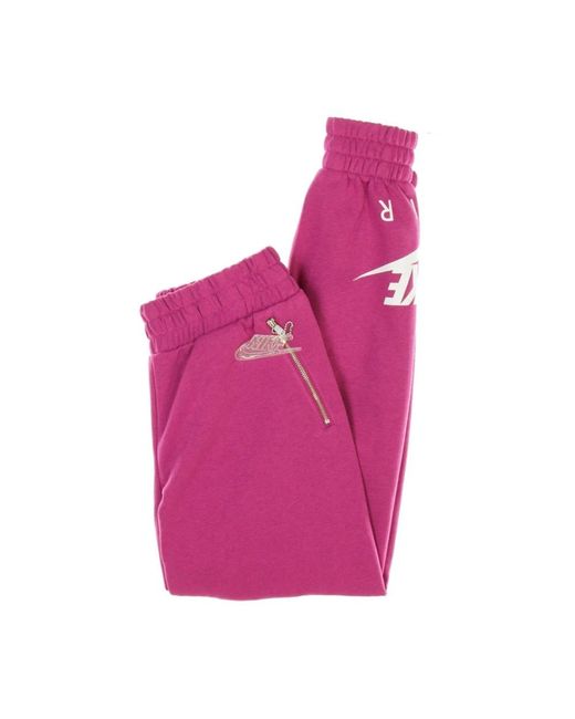 Nike Fitness ,Roze ,Katoen Fleece Trainingsbroek in het Red