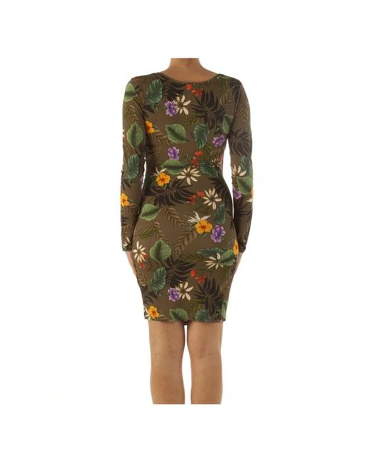 Liu Jo Kleedjes ,Groen ,Floral Cross-Neck Jurk in het Green