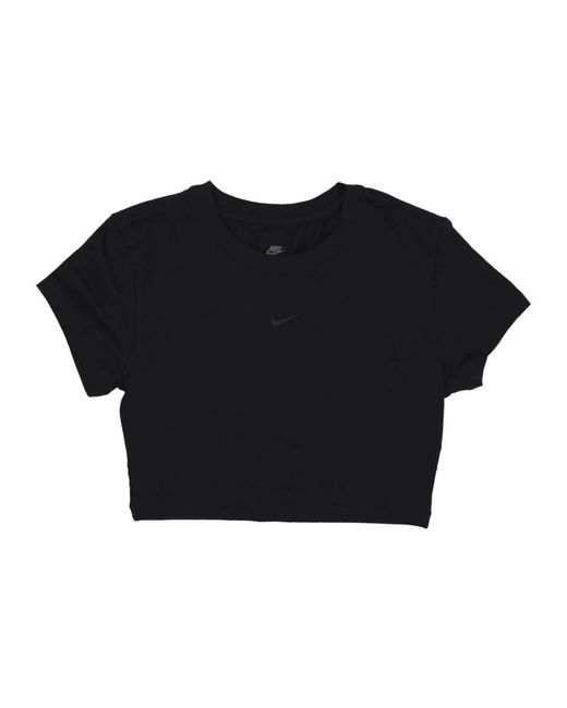 Nike Black Sportswear Chill Knit Crop Top Schwarz