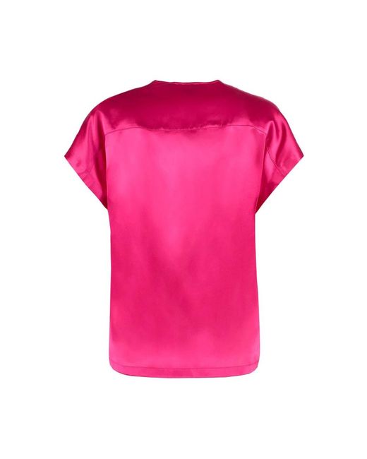 Pinko Pink Seiden fuchsia bluse t-shirt top o