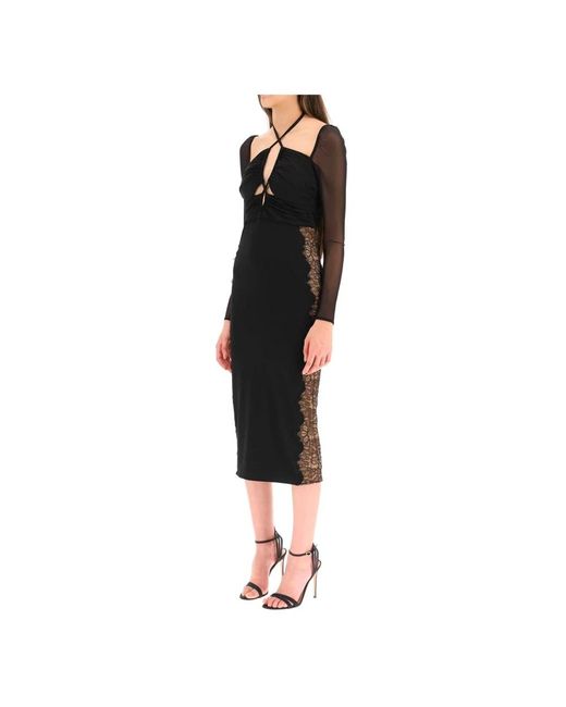 Vestido midi diario Self-Portrait de color Black