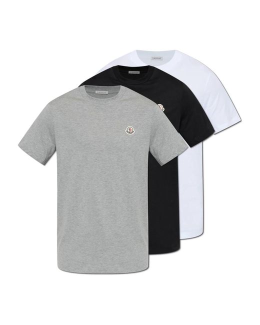 Moncler T-Shirt Driespaak in het Gray voor heren
