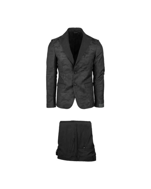 Alessandro Dell'acqua Black Single Breasted Suits for men