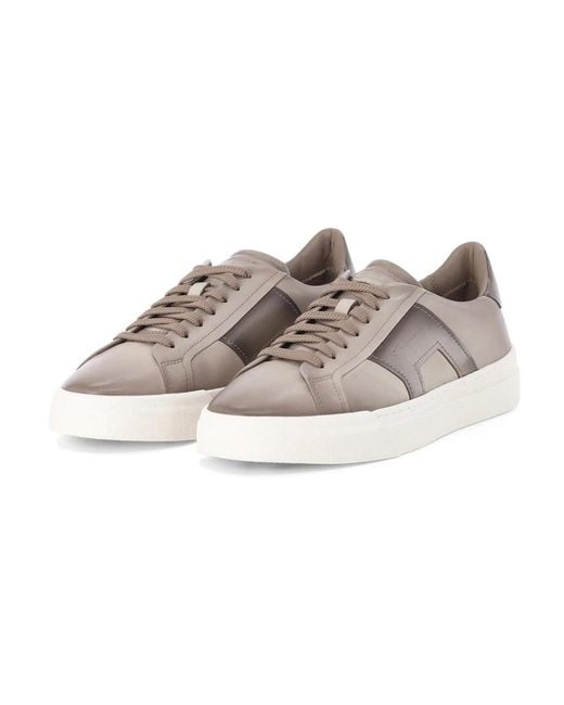 Santoni Leather Sneaker in Brown für Herren