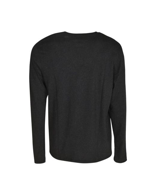 Majestic Filatures Black Long Sleeve Tops for men