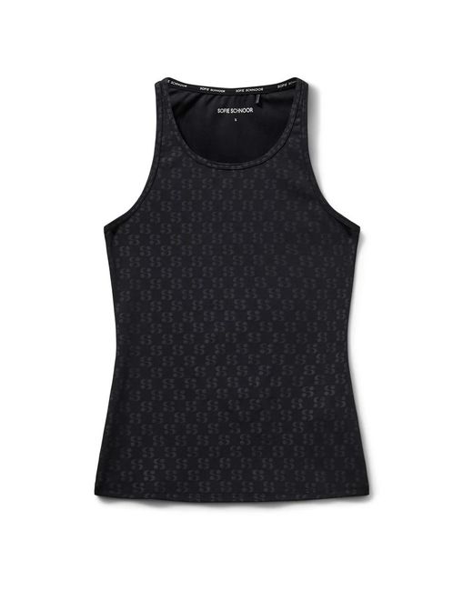 Sofie Schnoor Tops ,Zwart ,Polyester Klassieke Trainingstop Met Stijlvol Logo in het Black