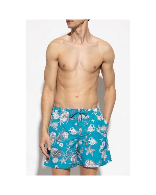 Versace Badmode ,Blauw ,Polyester Gallery Boardshorts in het Blue voor heren