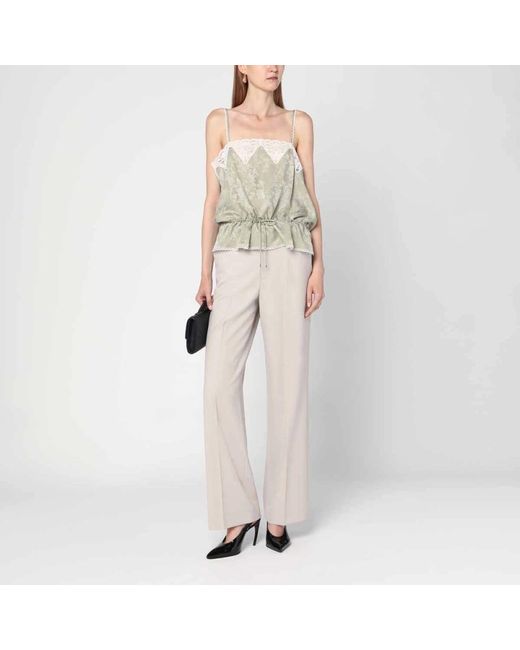 Victoria Beckham Natural Wide Trousers