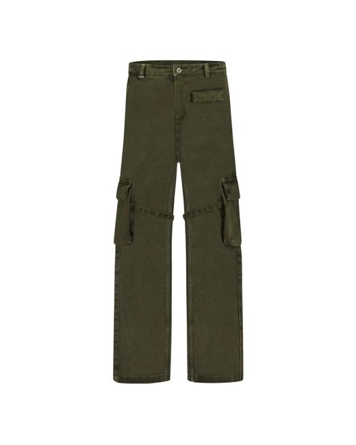 flâneur Green Wide Trousers for men