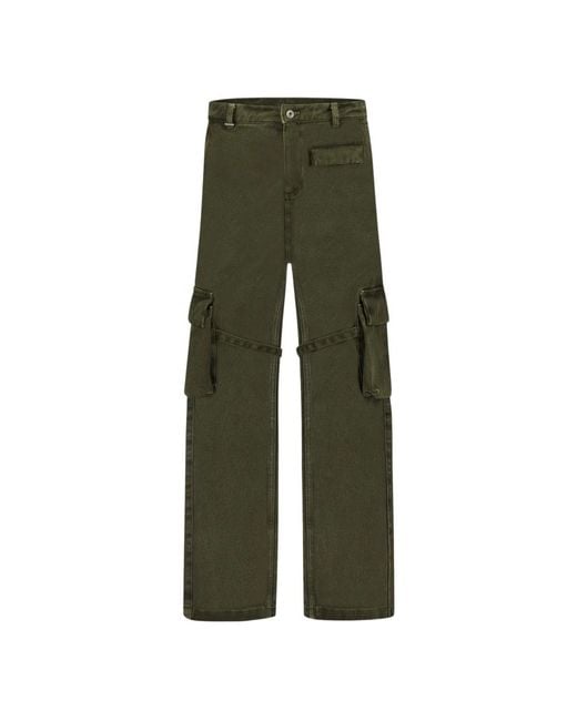 flâneur Green Wide Trousers for men